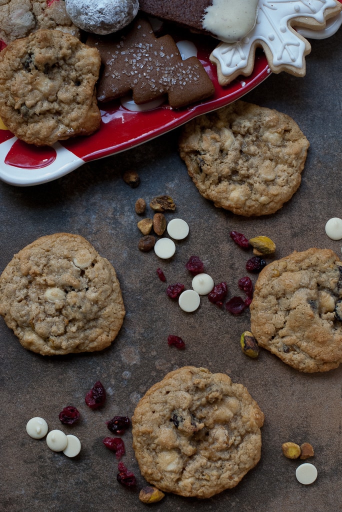 Cookies For Santa 2012 Oatmeal Cranberry Pistachio White Chocolate Chip Cookies PineappleandCoconut 1 Christmas Cookies for Santa 2012 Part 1