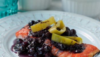 Grilled Wild Copper River Salmon With Blueberry Hatch Chili Sauce #healthy www.pineappleandcoconut.com
