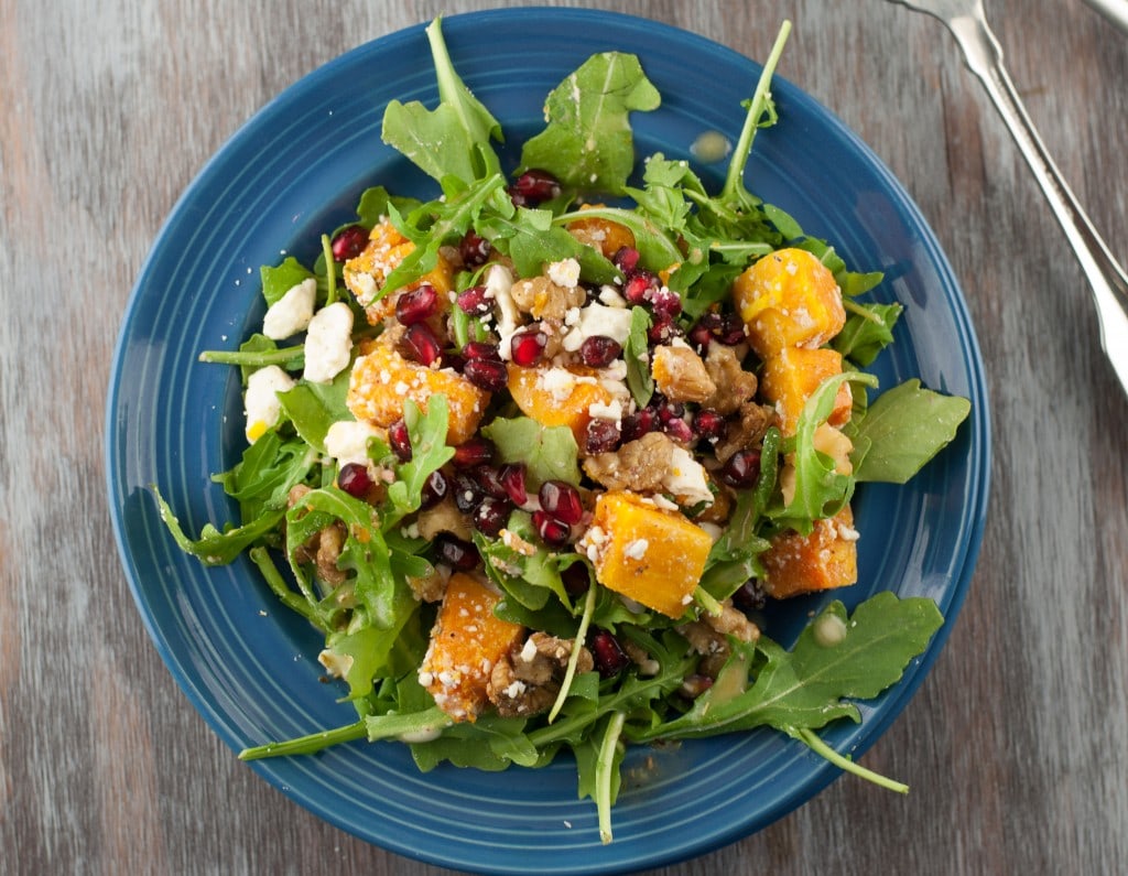 Butternut Squash Pomegranate Salad PineappleandCoconut.com