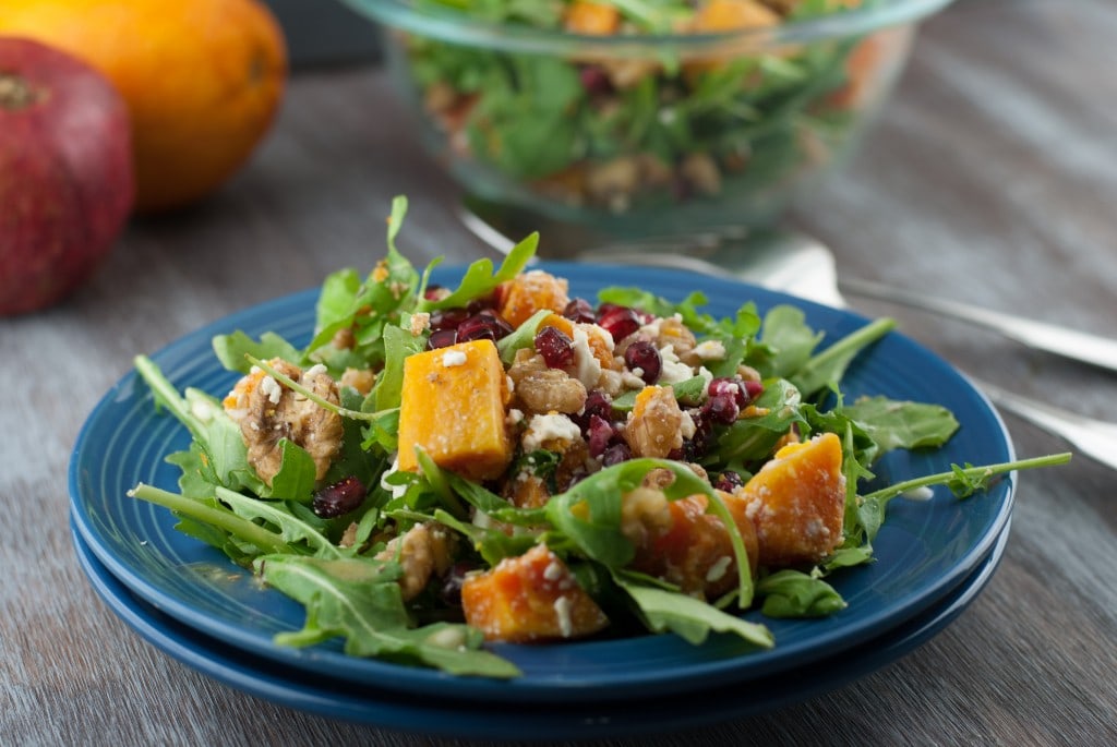 Butternut Squash Pomegranate Salad PineappleandCoconut.com