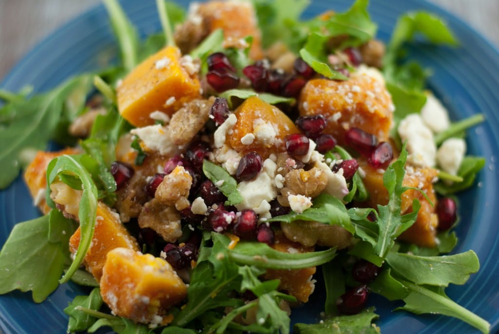 Butternut Squash Pomegranate Salad PineappleandCoconut.com