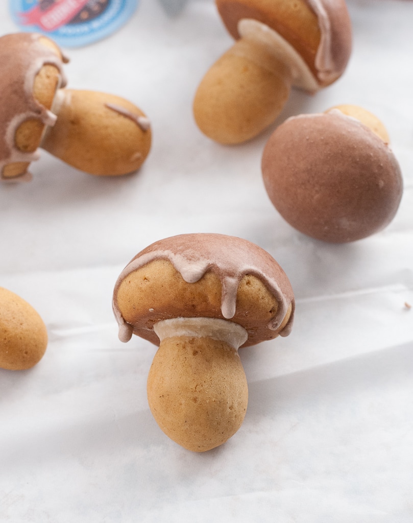 spiced mushroom cookies on a white table