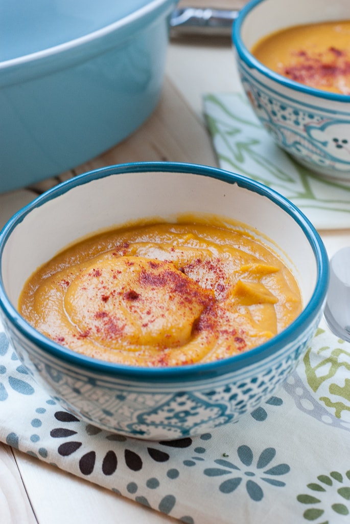 Creamy roasted squash and root veggie soup PineappleandCoconut.com