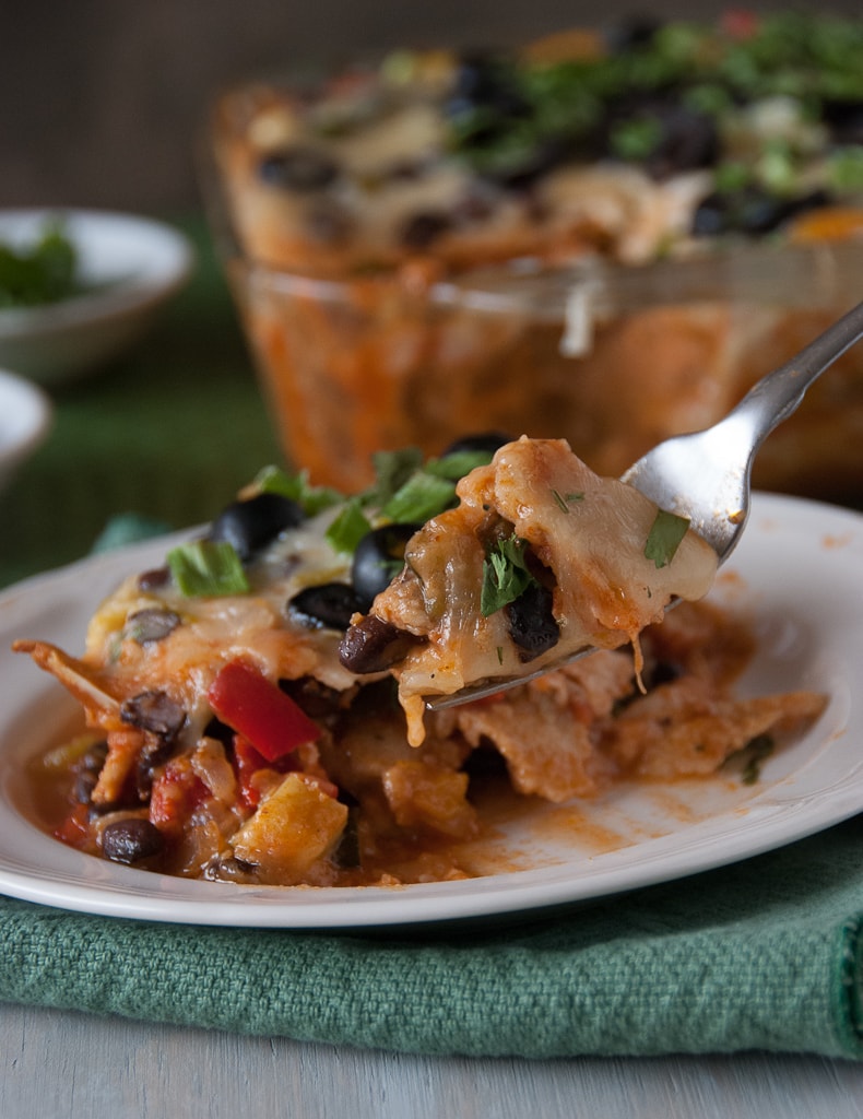 Lightened Up Roasted Veggie Mexican Lasagne Via Pineapple and Coconut 