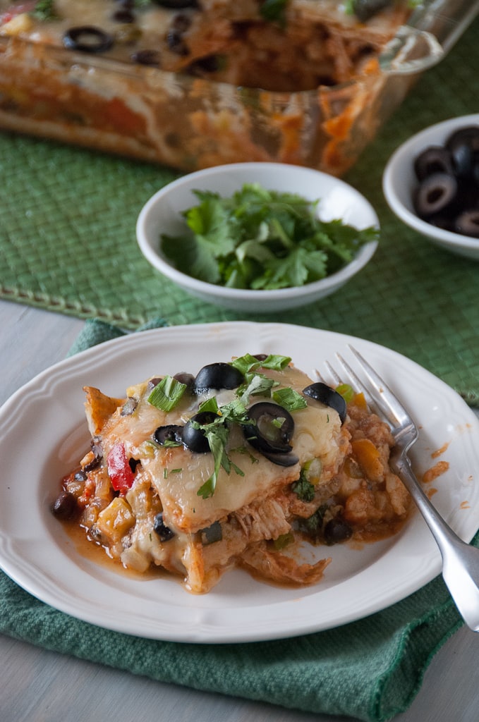 Lightened Up Roasted Veggie Mexican Lasagna Via Pineapple and Coconut