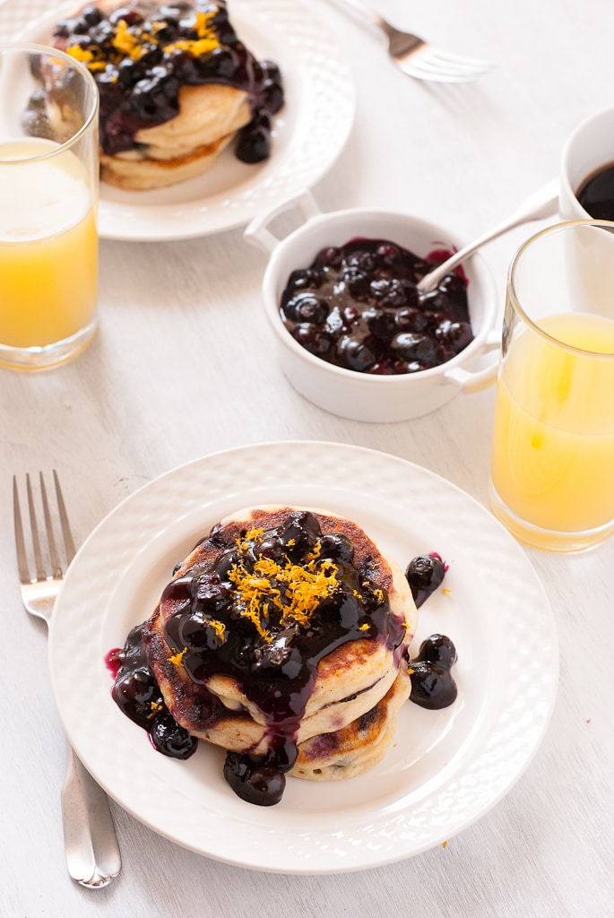 Gluten Free Meyer Lemon and Blueberry Pancakes Pineappleandcoconut.com #glutenfree