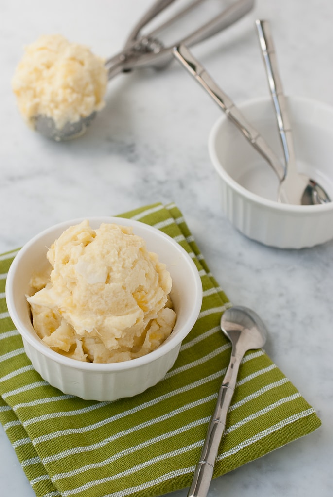 Healthy 5 Ingredient Piña Colada Sorbet