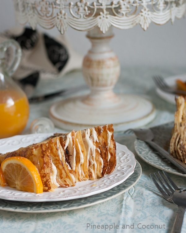 Crepe Suzette Crepe Cake #SummerInParis | Pineappleandcoconut.com