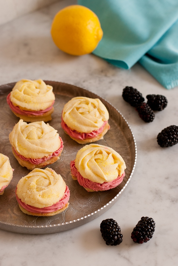 Lemon Blackberry Sandwich Cookies #LeftoversClub | Pineapple and Coconut