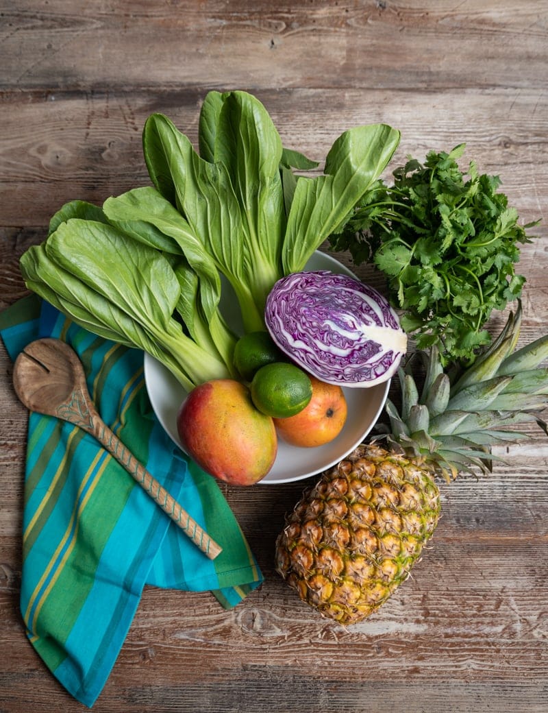 Pineapple Mango Slaw Prep Pic