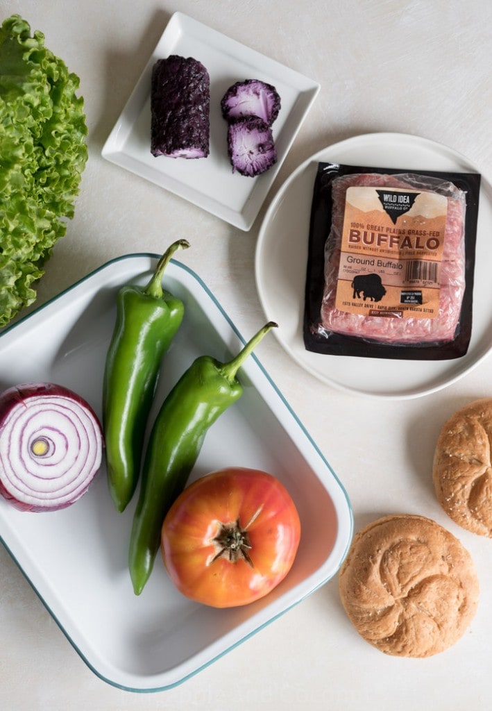 Blueberry Goat Cheese Grilled Bison Burgers Pineapple and Coconut