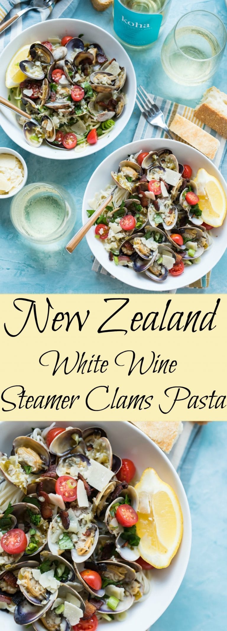 New Zealand White Wine Steamer Clams Pasta