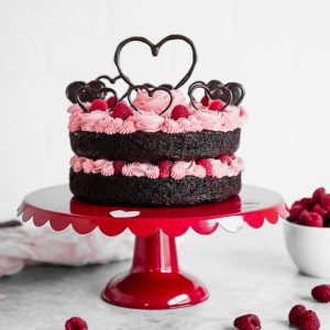 Valentine's Day Chocolate Raspberry Cake www.pineappleandcoconut.com #DiscoverWorldMarket #Ad