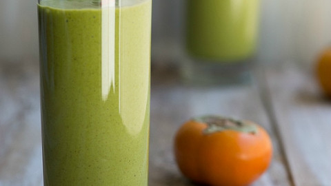 Persimmon and Medjool Date Green Monster Smoothie and a Huge Cookbook #Giveaway