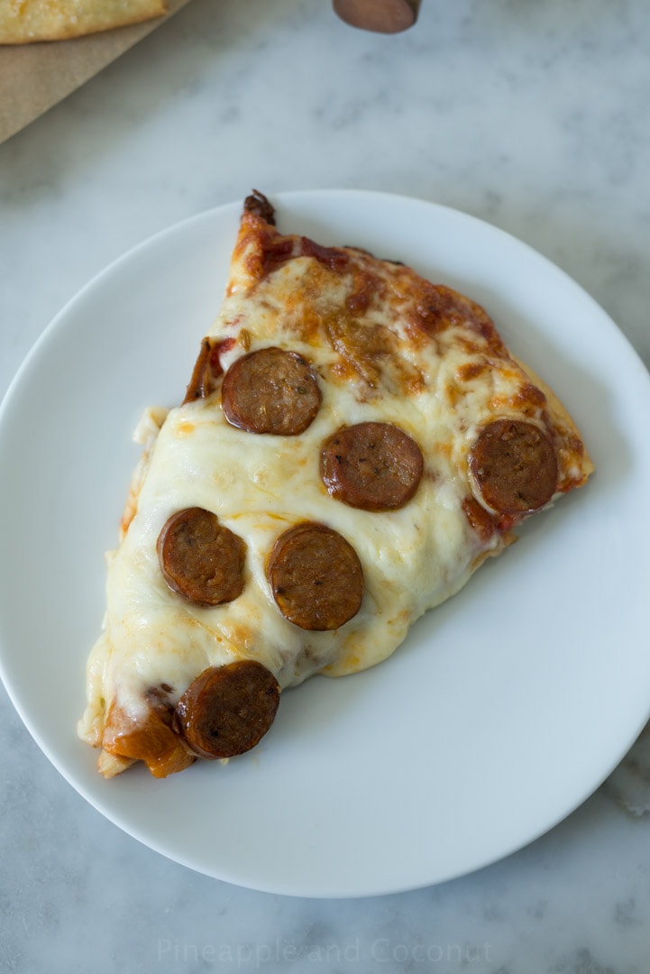 Spicy Roasted Red Pepper and Italian Sausage Pizza