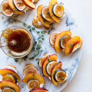 Fig and Nectarine Crostini Recipe with Lemon Thyme Whipped Goat Cheese www.pineappleandcoconut.com