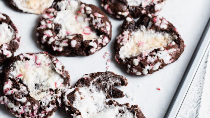 Chocolate Peppermint S'mores Cookies