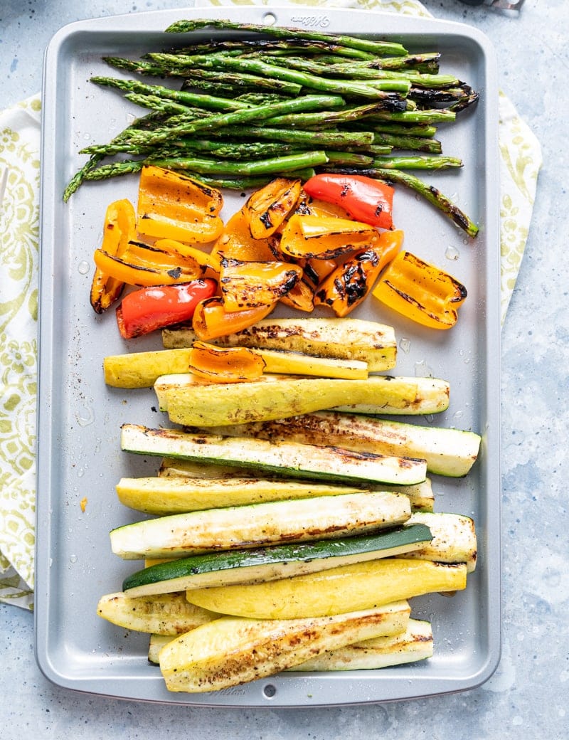  grilled veggies on tray