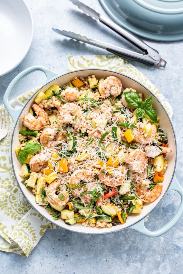 Grilled Vegetavle and Shrimp Couscous Primavera