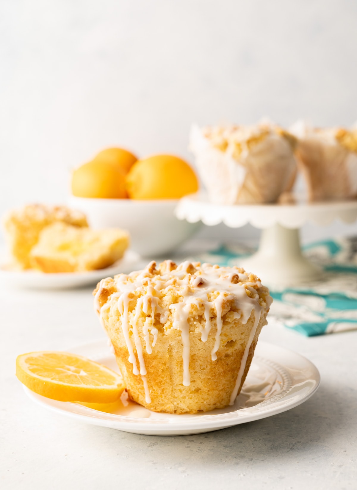 Jumbo Bakery Style Meyer Lemon Crumb Muffins with Meyer Lemon Curd