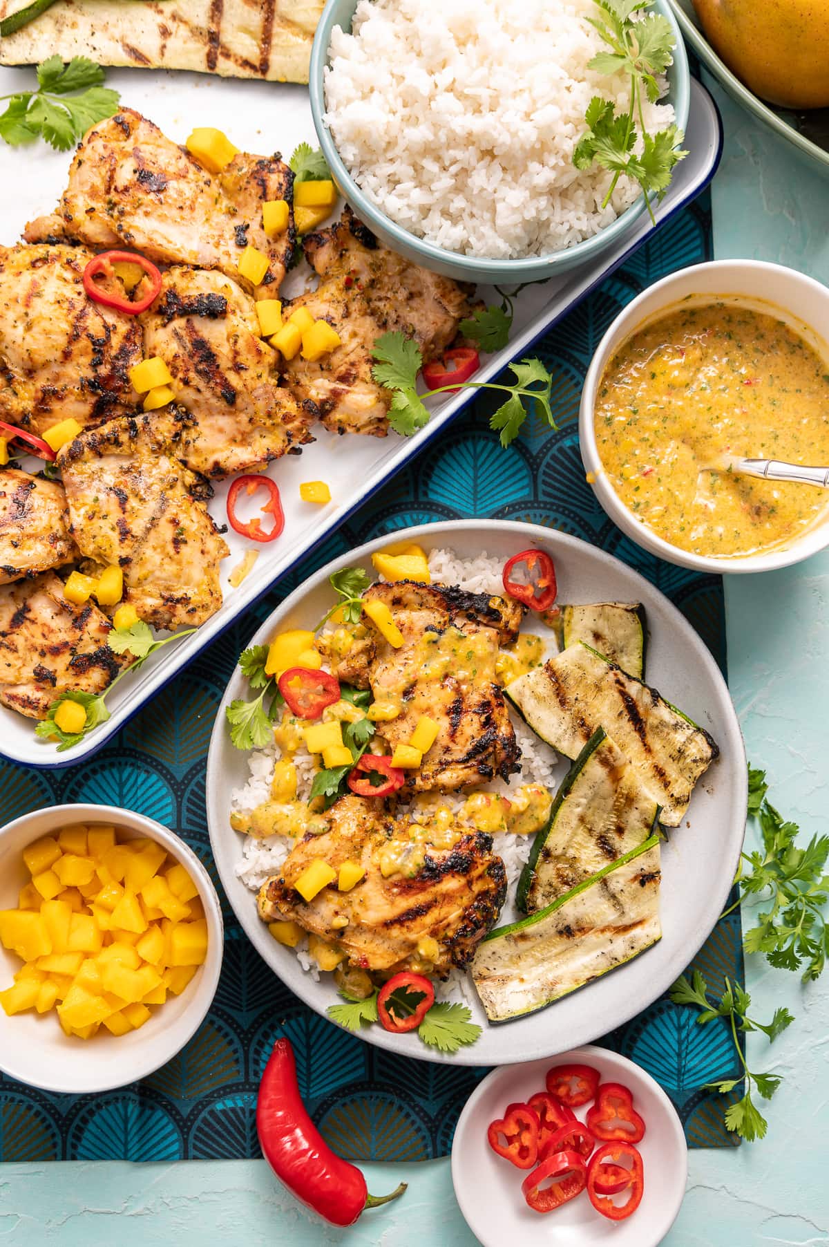 Sweet and Spicy Grilled Chile Mango Chicken 
