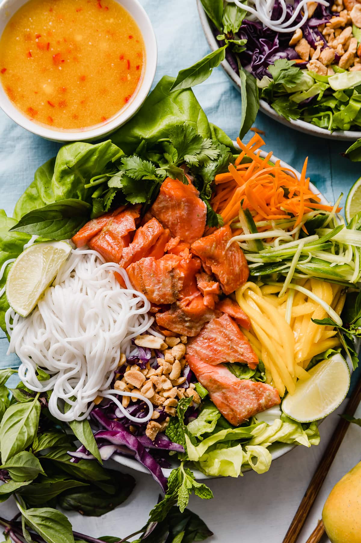 Salmon Salad Roll Bowls with Mango Nuoc Cham 3