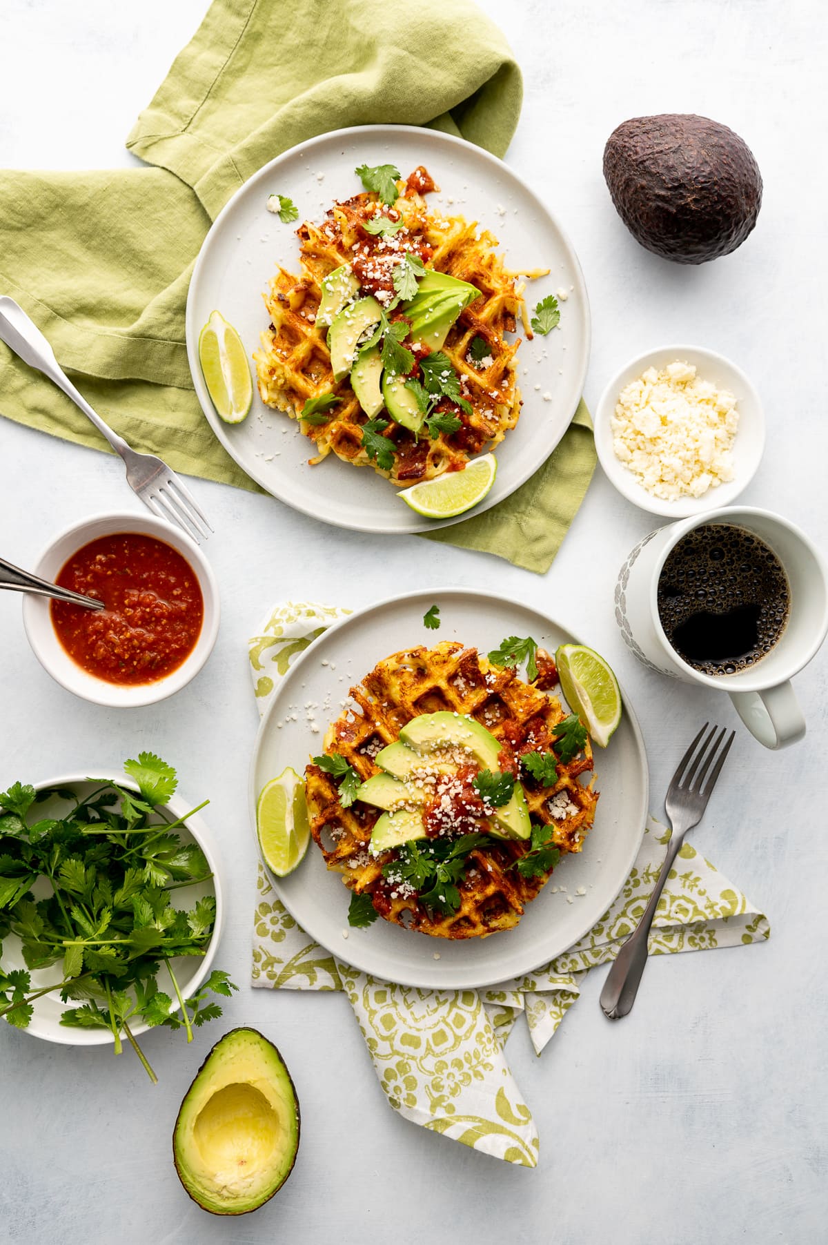 Savory California Hashbrown Waffles with Avocado 8