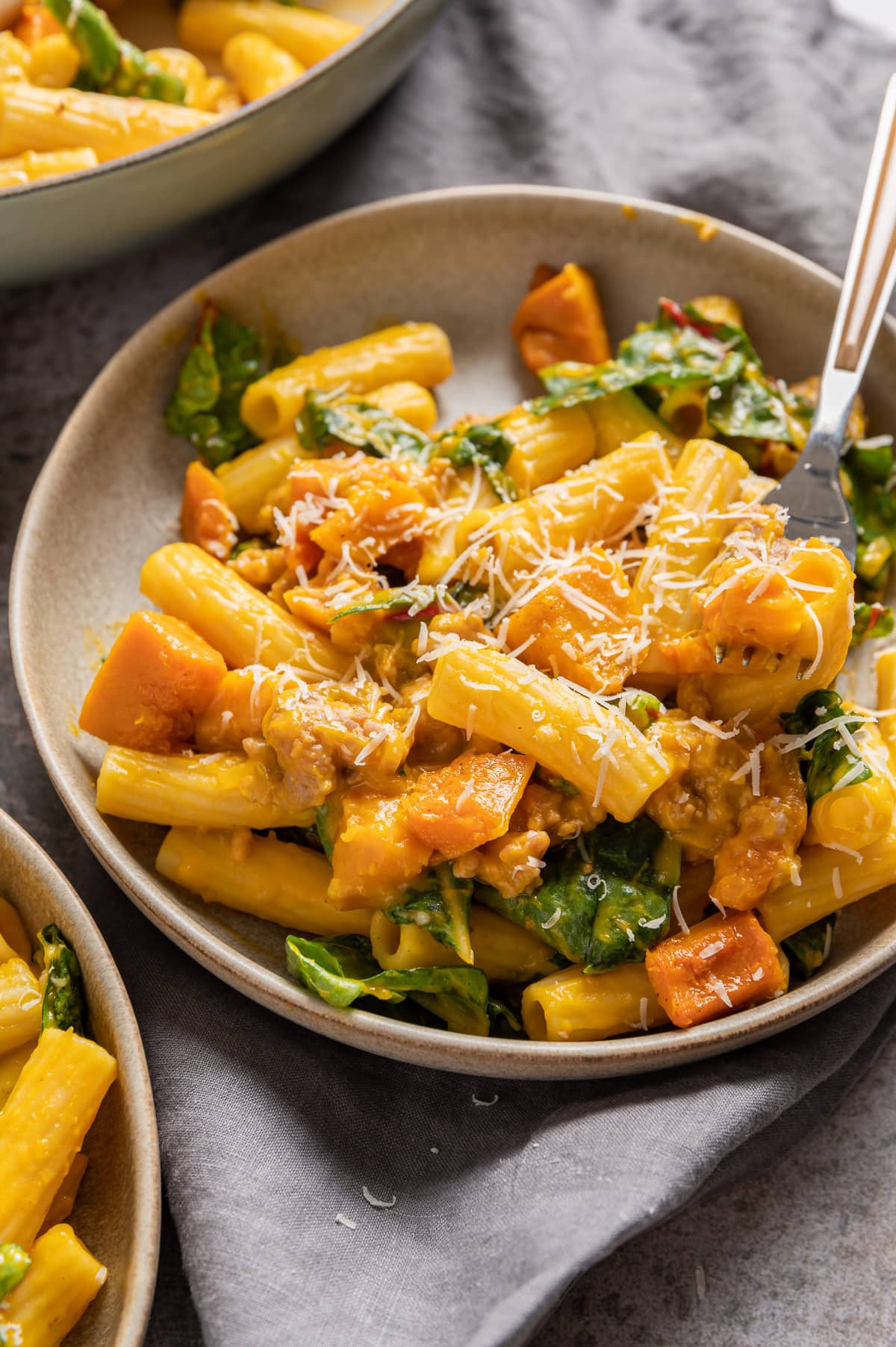 Roasted Honeynut Squash Pasta with Sausage and Chard 8