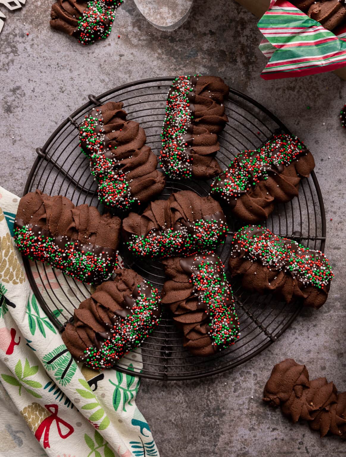 Chocolate Dipped Chocolate Viennese Butter Cookies (Viennese Whirls