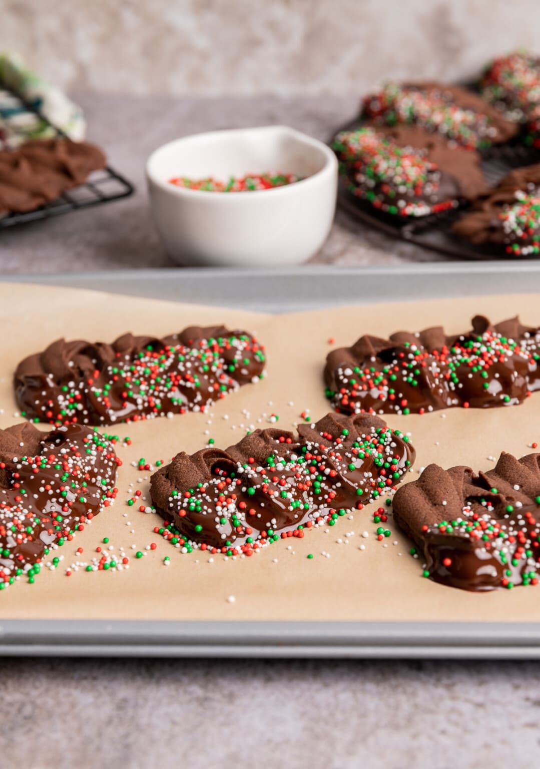 Chocolate Dipped Chocolate Viennese Butter Cookies (Viennese Whirls