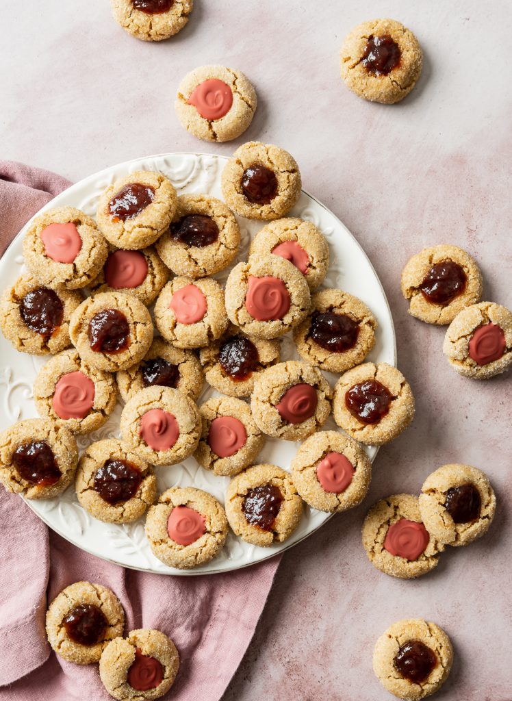 Peanut Butter and Jelly Thumbprint Cookies