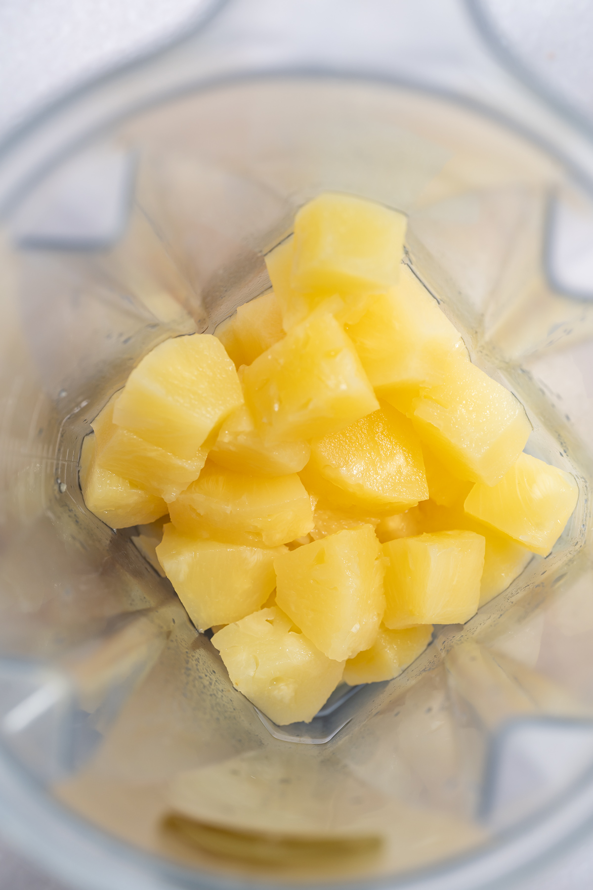 pineapple chunks in a blender