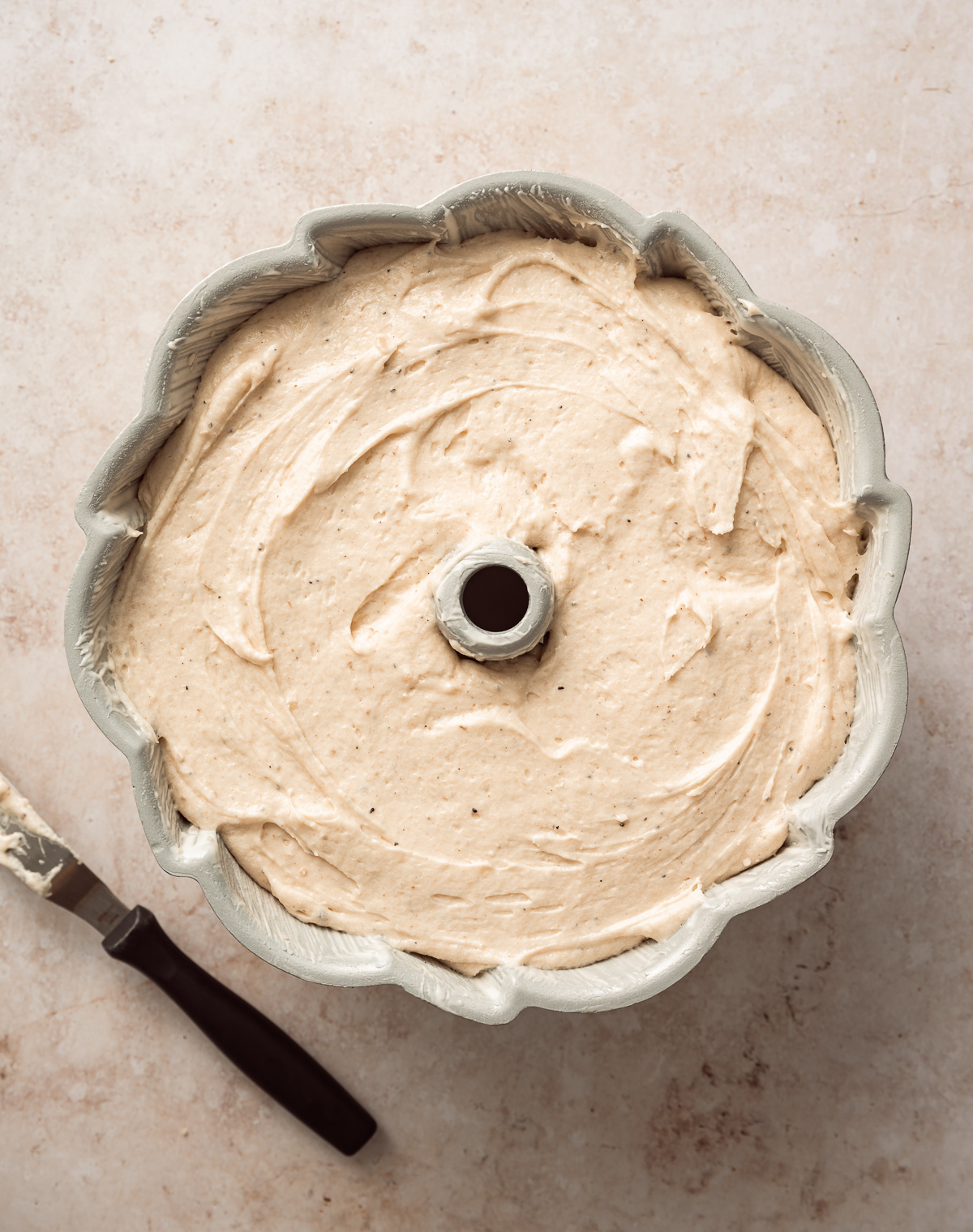bundt pan full of batter